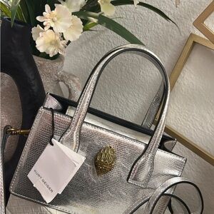 Kurt Geiger Shimmering Silver Satchel